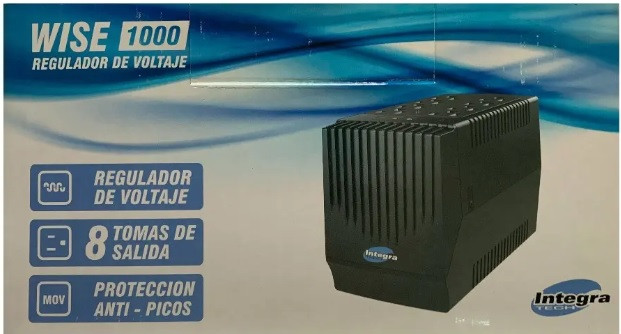 Regulador Integra Protector Voltaje 110v De 8 Tomas